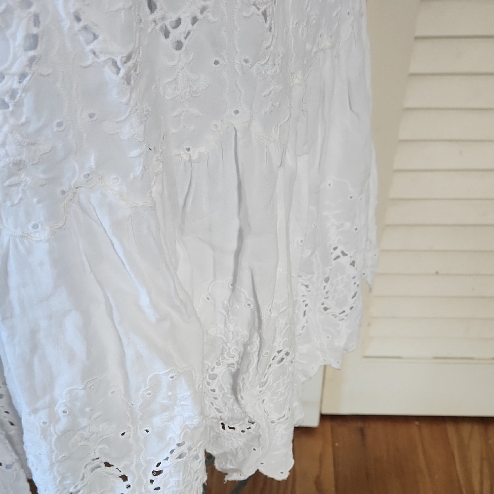 Anthropologie Maeve Tiered Eyelet Midi Sundress  with Halter Neckline - Picture 7 of 11